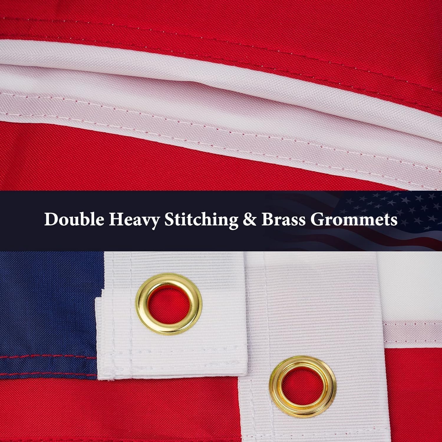 Detalle 2 de VYBDS 3x5 FT American Flag, Polyester with Embroidered Stars