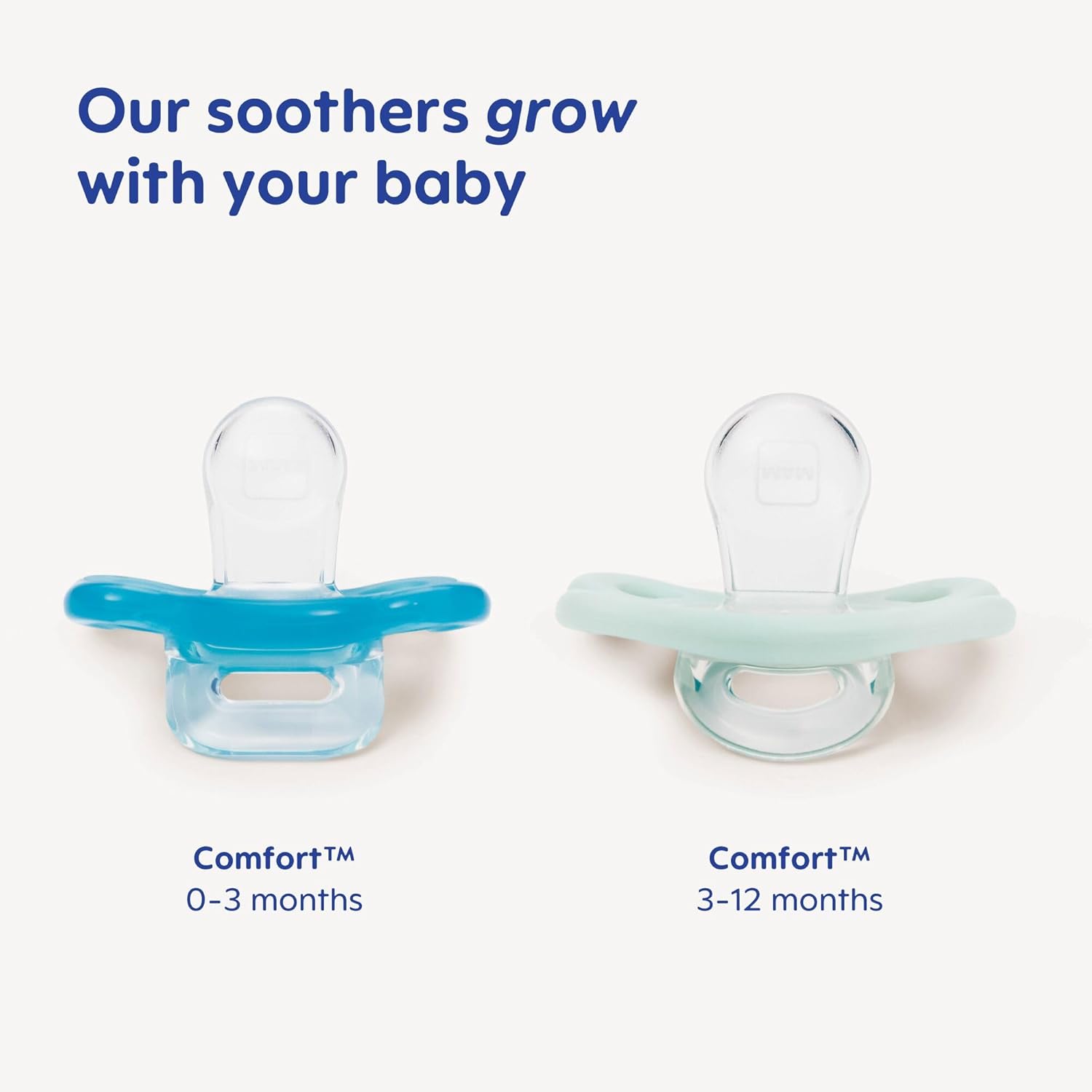 Detalle de MAM Comfort Soothers 0-3 Months | 2 Pack with Self-Sterilising Case