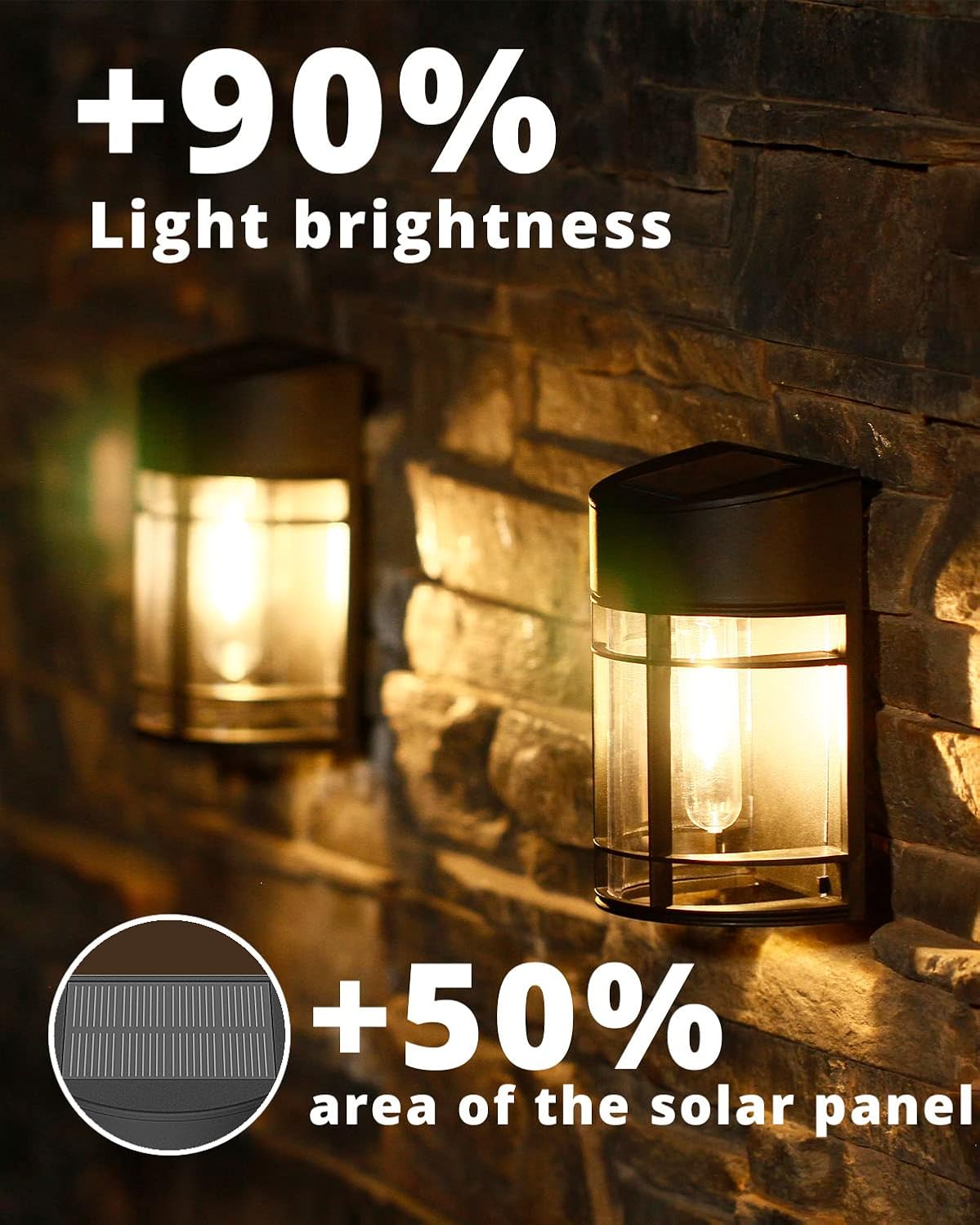 Detalle de DOESLAG SL012 Solar Fence Lights, 12-Pack, Waterproof Warm White LEDs