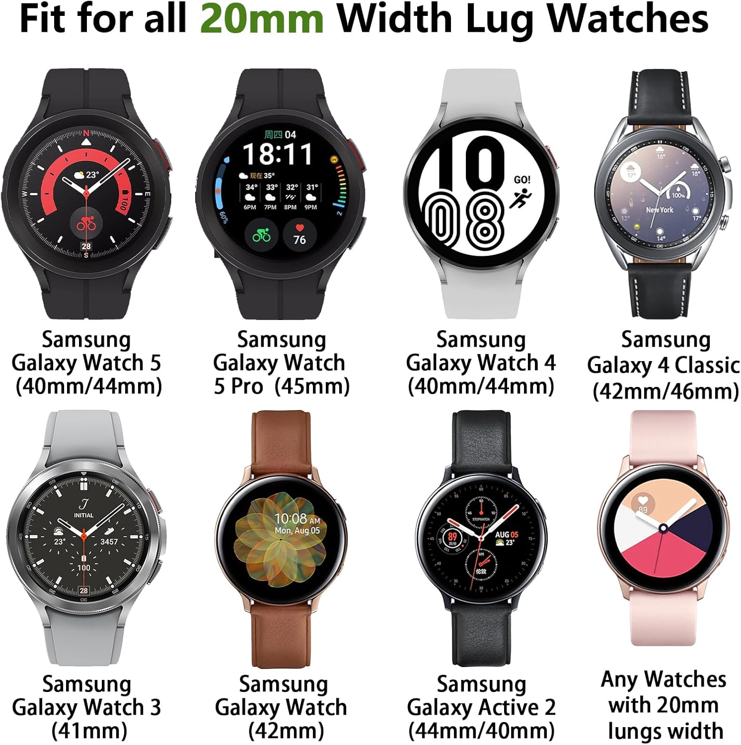 Thumbnail 1 de Towsnails Leopard Engraved Strap for Samsung Galaxy Watch Series – Soft Silicone 20mm