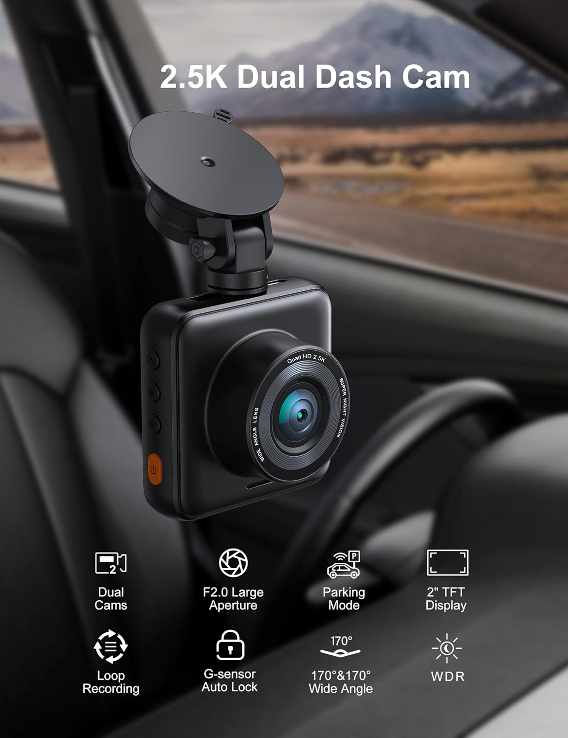 Thumbnail 1 de iZEEKER iD220 2.5K Dual Dash Cam