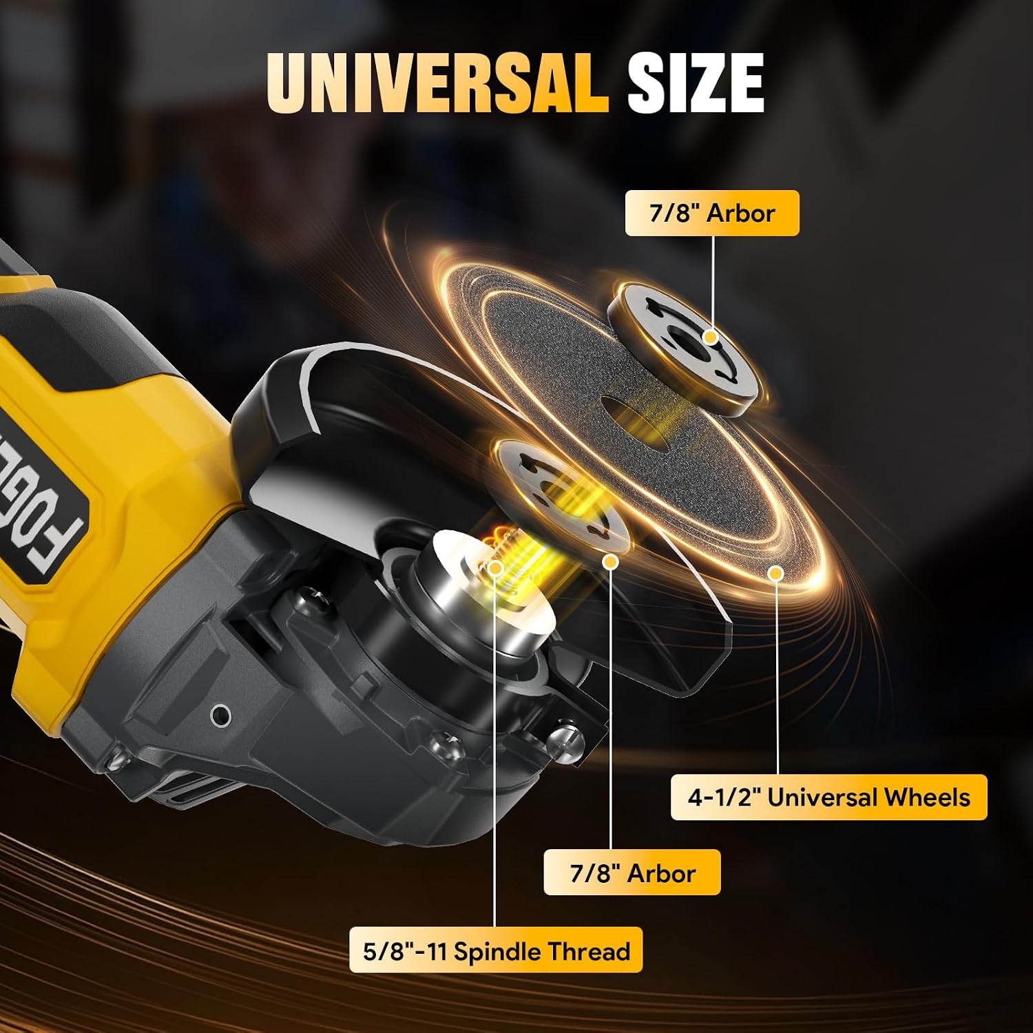 Detalle de Fogera ML-A005 Cordless Angle Grinder, 4-1/2-Inch, 3-Speed Brushless