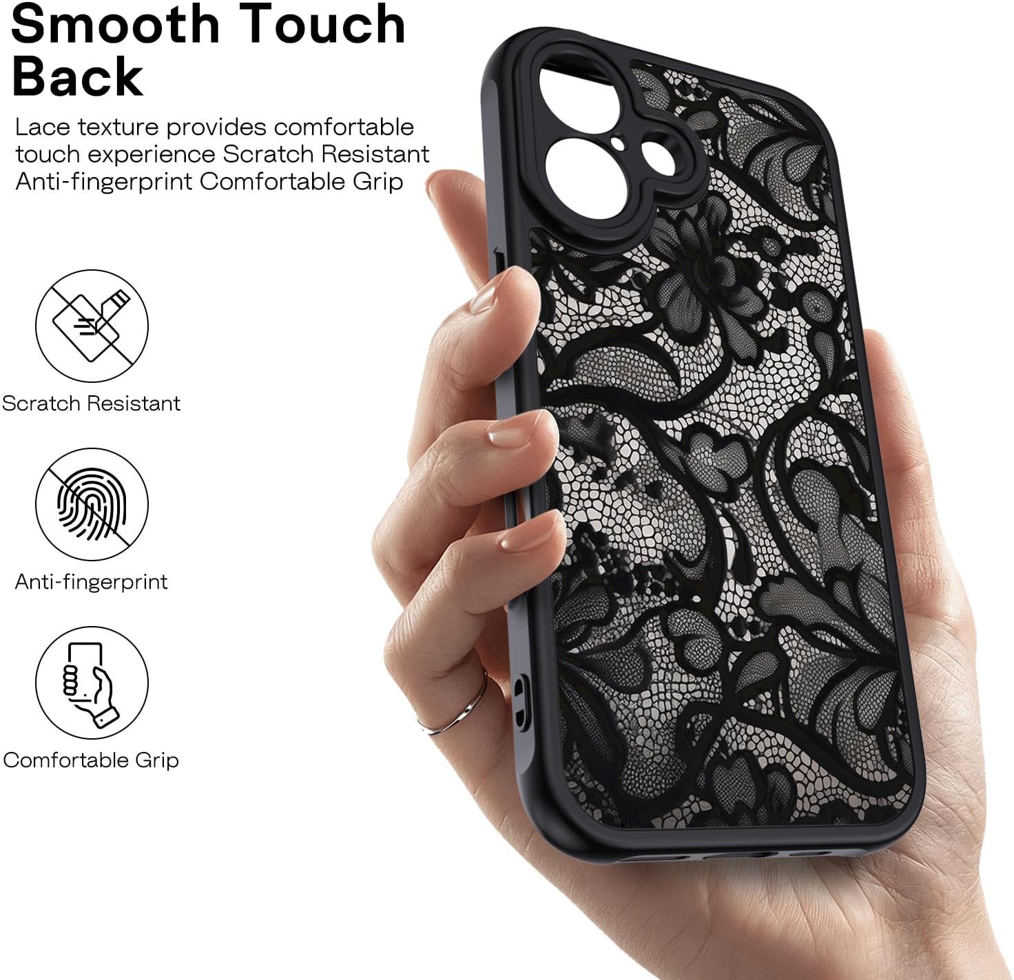 Thumbnail 5 de XTCASE Cover per iPhone 17 - Custodia Aesthetic Vintage Pizzo Opaca, Ultra Sottile in TPU Morbido e Retro PC Rigido