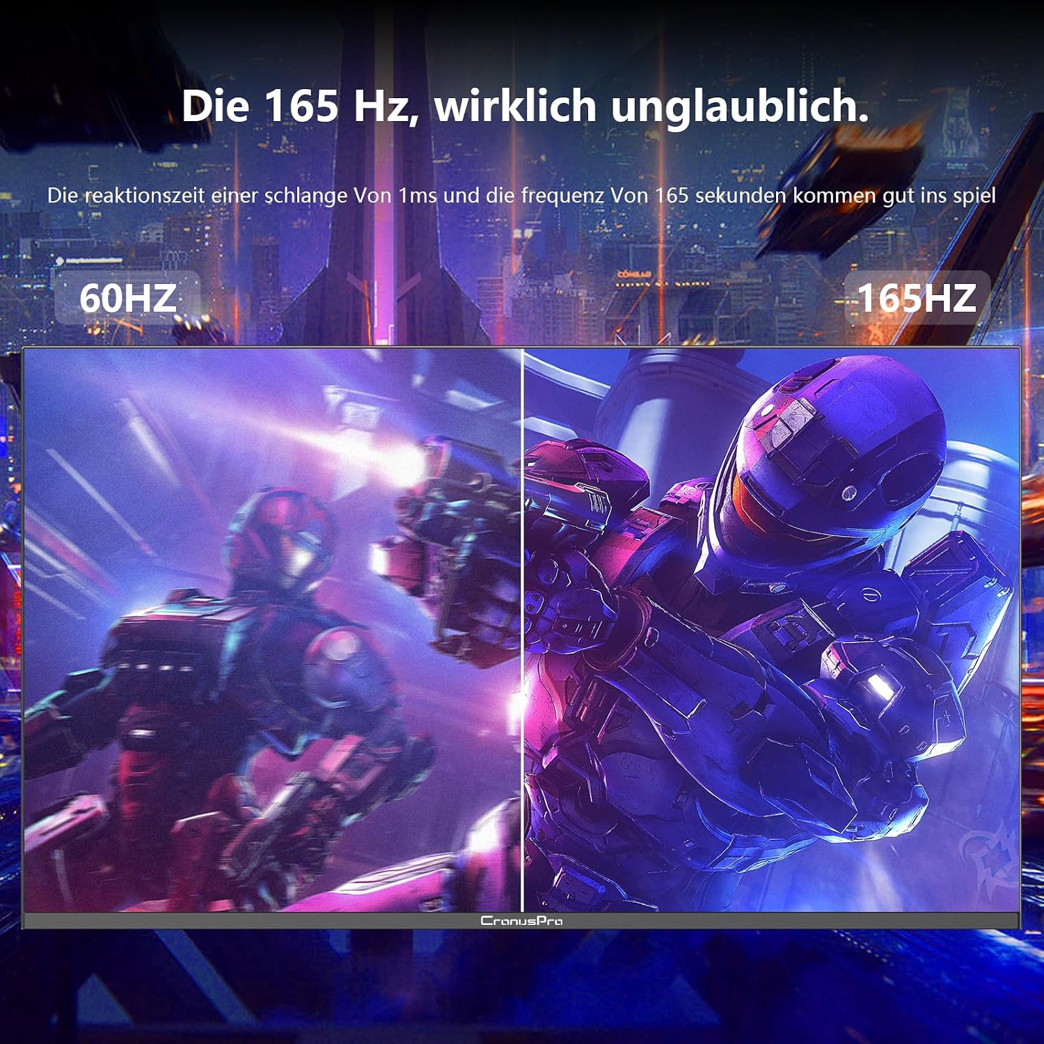 Detalle 2 de CronusPro Curved Gaming Monitor 27 Zoll – 2K QHD, 165 Hz, 1 ms MPRT, VA-Panel