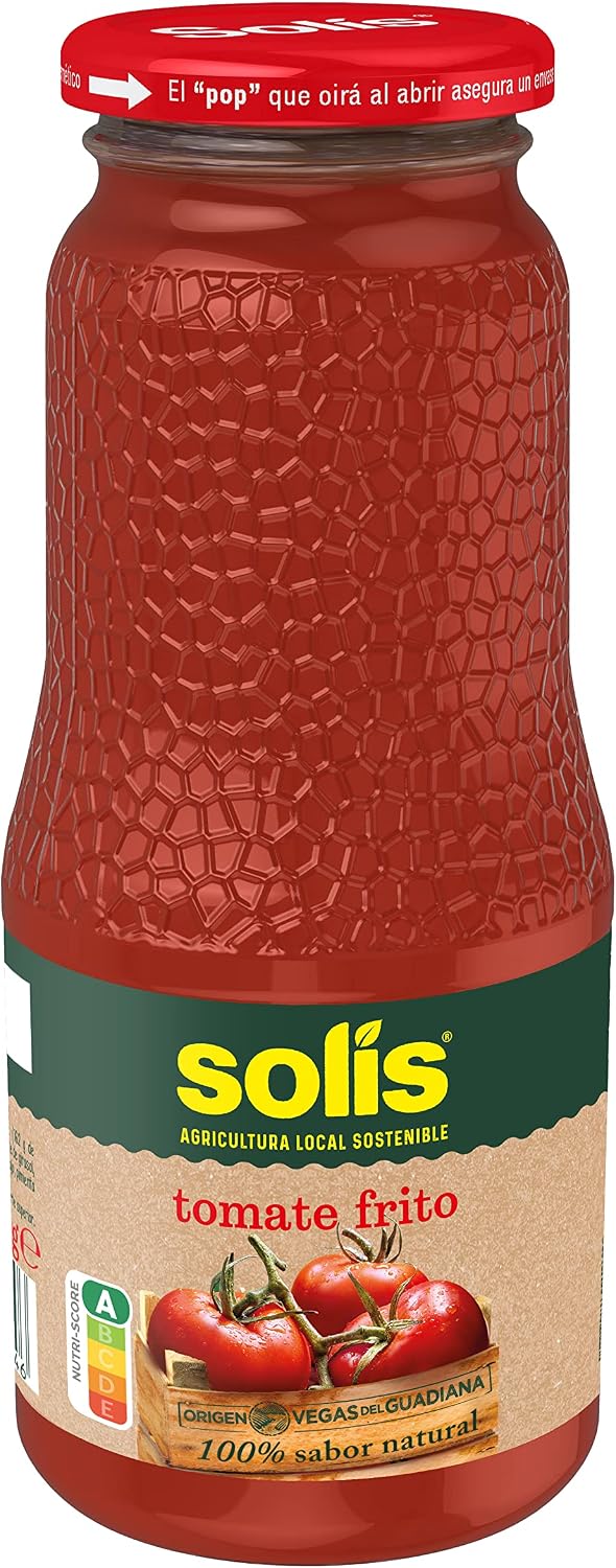 Detalle 2 de SOLÍS Tomate Frito Clásico Frasco Cristal 15x360g Sin Gluten 🍅