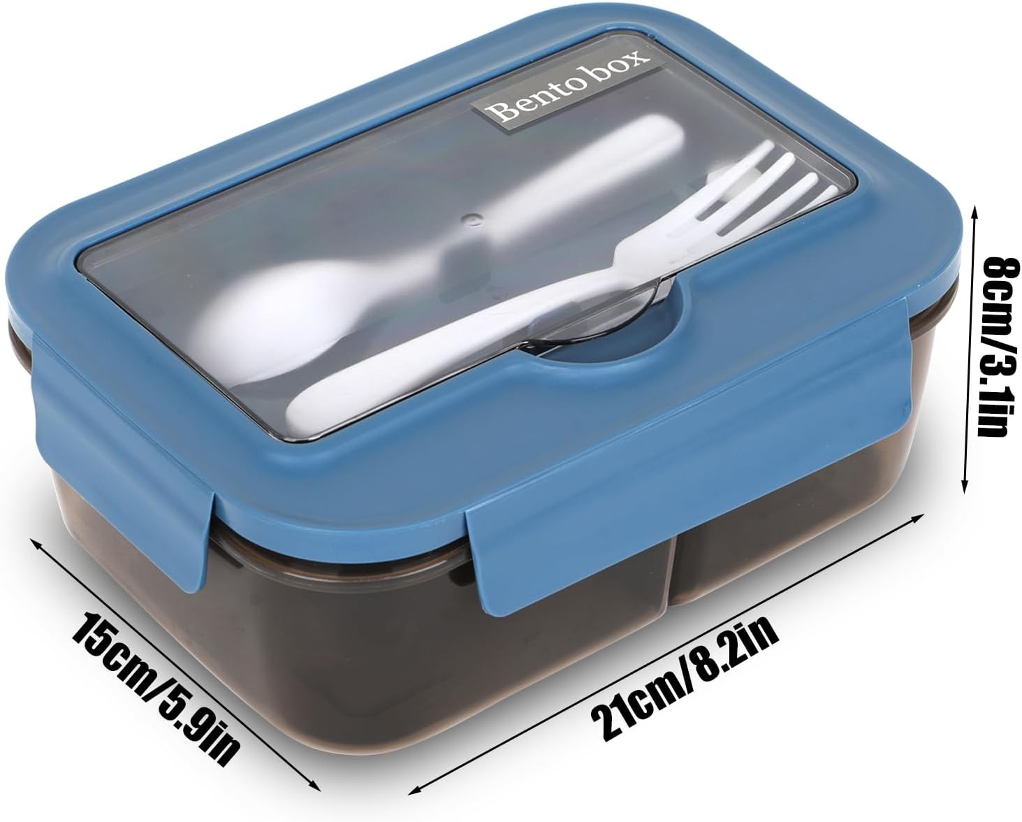 Thumbnail 6 de Brotdose Snackbox 1.400 ml mit Besteck und 3 Fächern – Lunchbox für Erwachsene, Kinder & Meal Prep