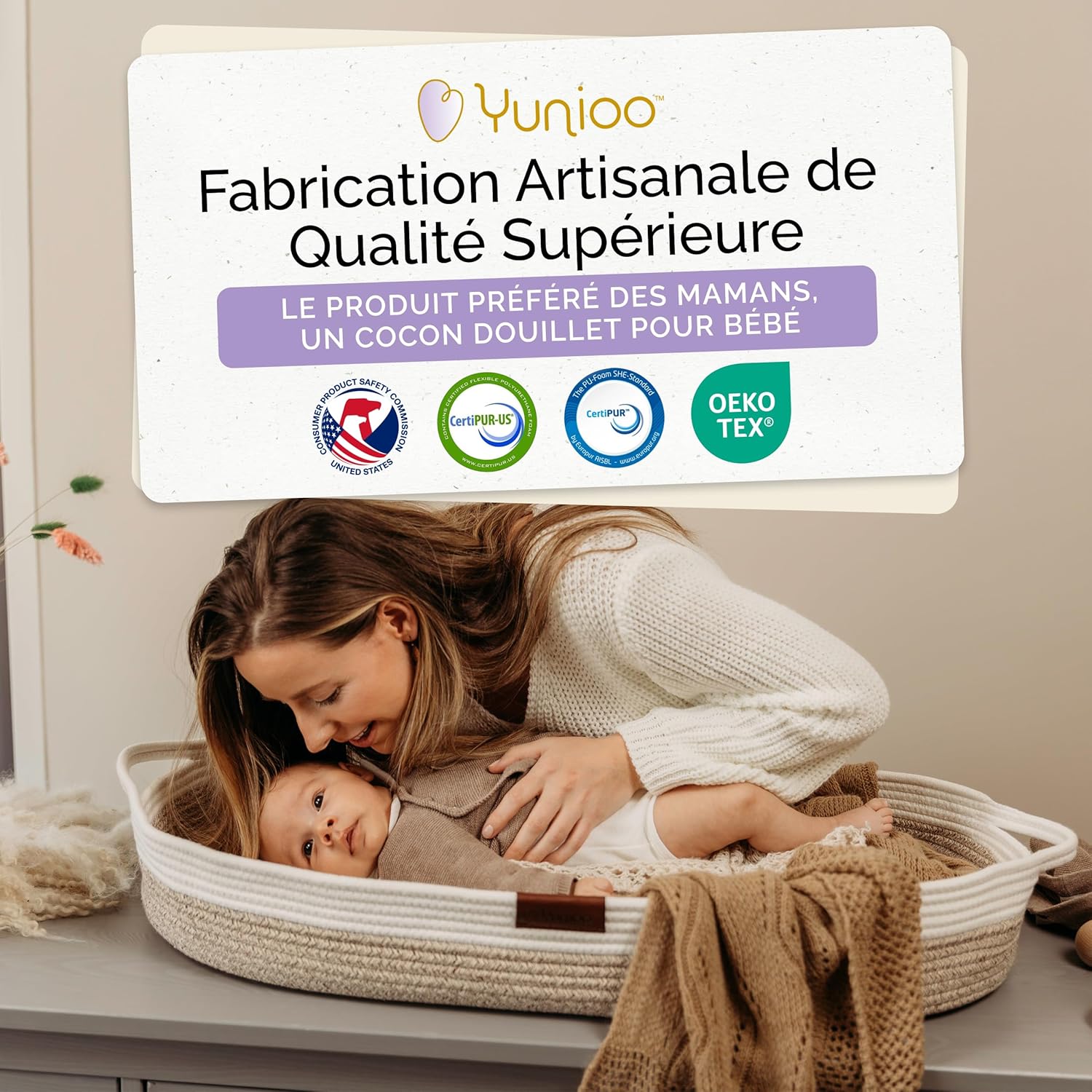 Thumbnail 5 de Yunioo Matelas à langer bébé Panier pliable