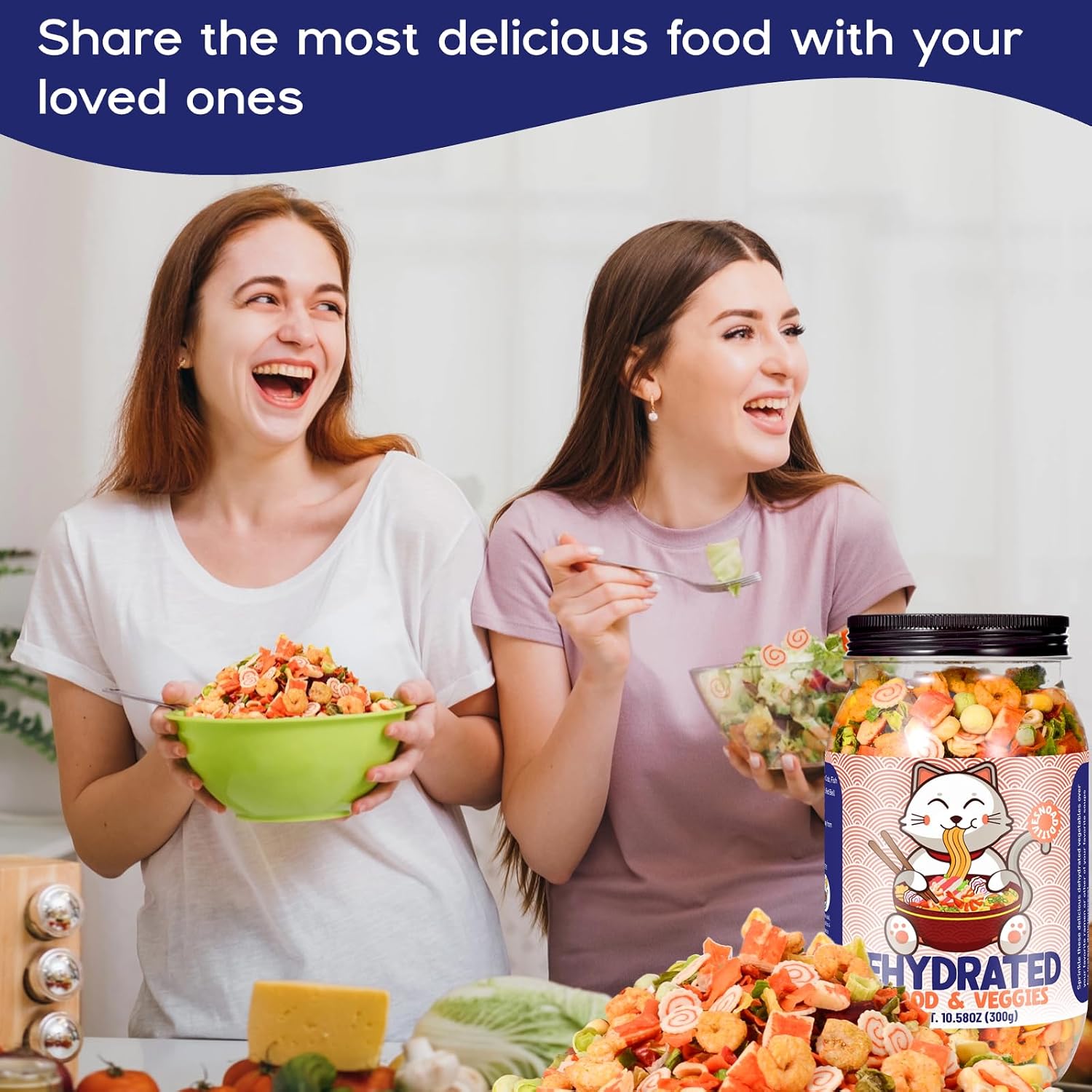 Detalle de Egcina Dehydrated Ramen Topping Mix, 10.58 oz Seafood and Vegetables
