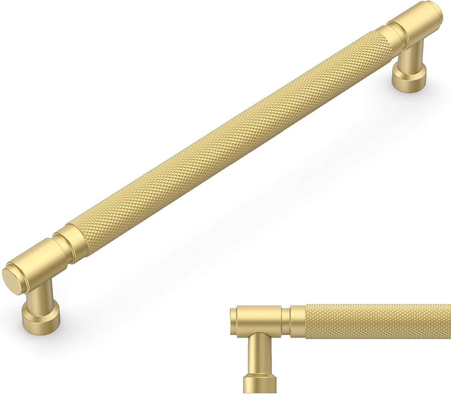 Amerdeco 10 Pack Gold knurled Cabinet Pulls (6.3 inch / 160mm hole centre) – AM032