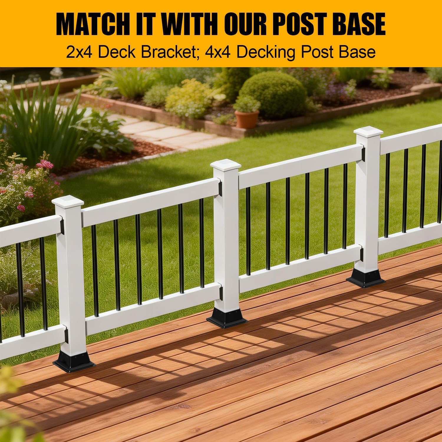 Detalle 2 de ORIGLE YCTJ-ZS-2X4-10PCS Nylon Deck Railing Brackets for 2x4 Wood, 10-Pack