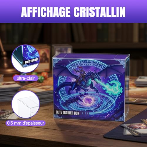 Detalle de Wigearss 10 Pièces Boîtes de Protection pour Pokémon ETB – Étui PET transparent pour Pokémon TCG