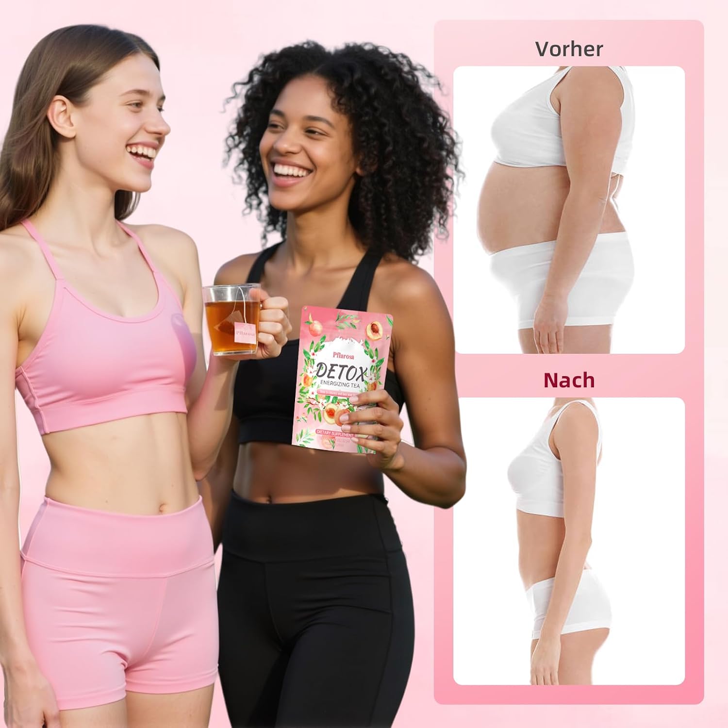 Detalle de Detox Tee zum Abnehmen – Bio Entgiftungstee 56 Tage Kur zur Stoffwechselanregung