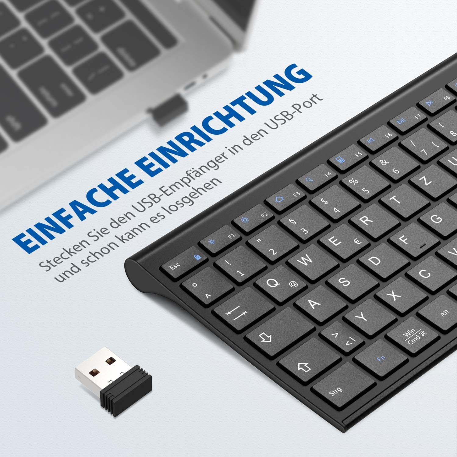 Thumbnail 1 de iClever Tastatur Kabellos QWERTZ 280 mAh