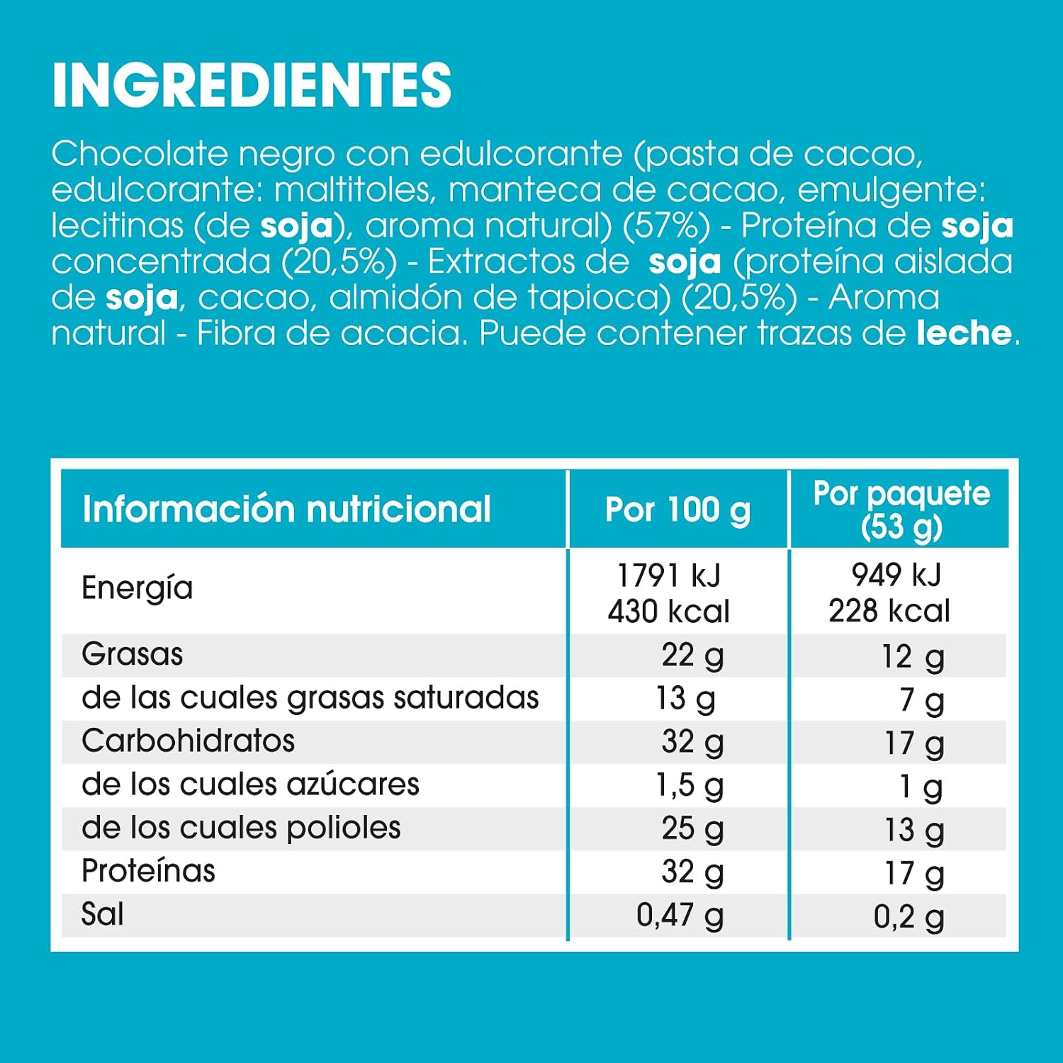 Thumbnail 3 de Enervit Bocados de Proteína Chocolate y Soja 🍫💪 Pack 10