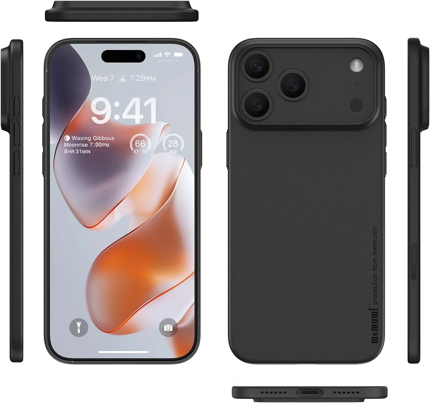 Thumbnail 5 de memumi Ultra Slim-fodral till iPhone 18 Pro Max, 0,3 mm, matt svart