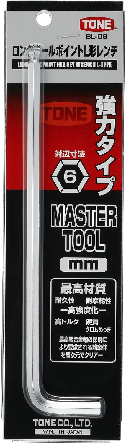 Detalle de トネ(TONE) BL-06 ロングボールポイントL形レンチ 二面幅6mm・全長180mm