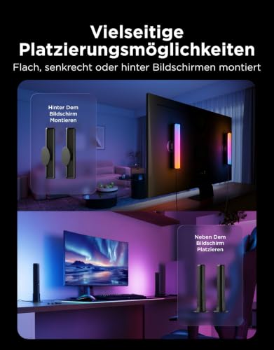Detalle 2 de Govee LED Light Bars RGBICWW TV Hintergrundbeleuchtung für Ambiente, Gaming – 45 Zoll, mit App-Steuerung und Sprachsteuerung