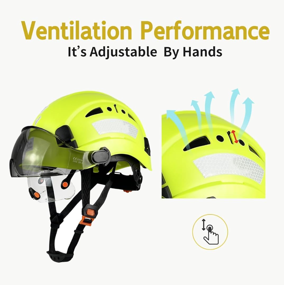 Detalle de HaoYiShang safety helmet with visor 53-63cm
