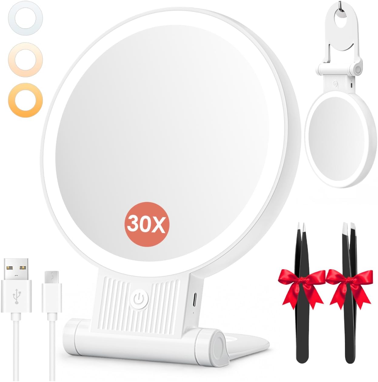 Detalle de Auxmir 1X/30X Magnifying Mirror with 3-Color Light