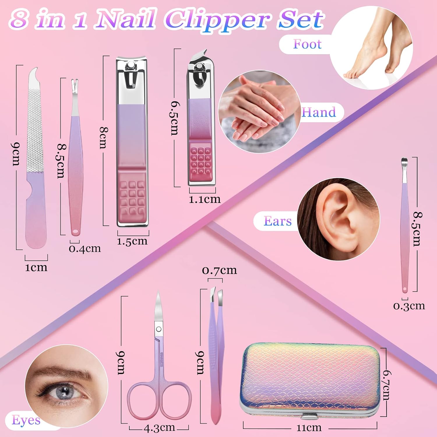 Detalle de Manicure Set 7‑in‑1 Stainless Steel Clippers