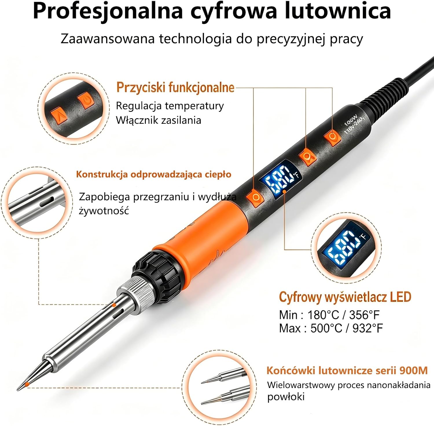 Thumbnail 1 de OIDJK OIDJK-01 zestaw lutowniczy 100 W, regulacja 180–500°C, stojak z lupą