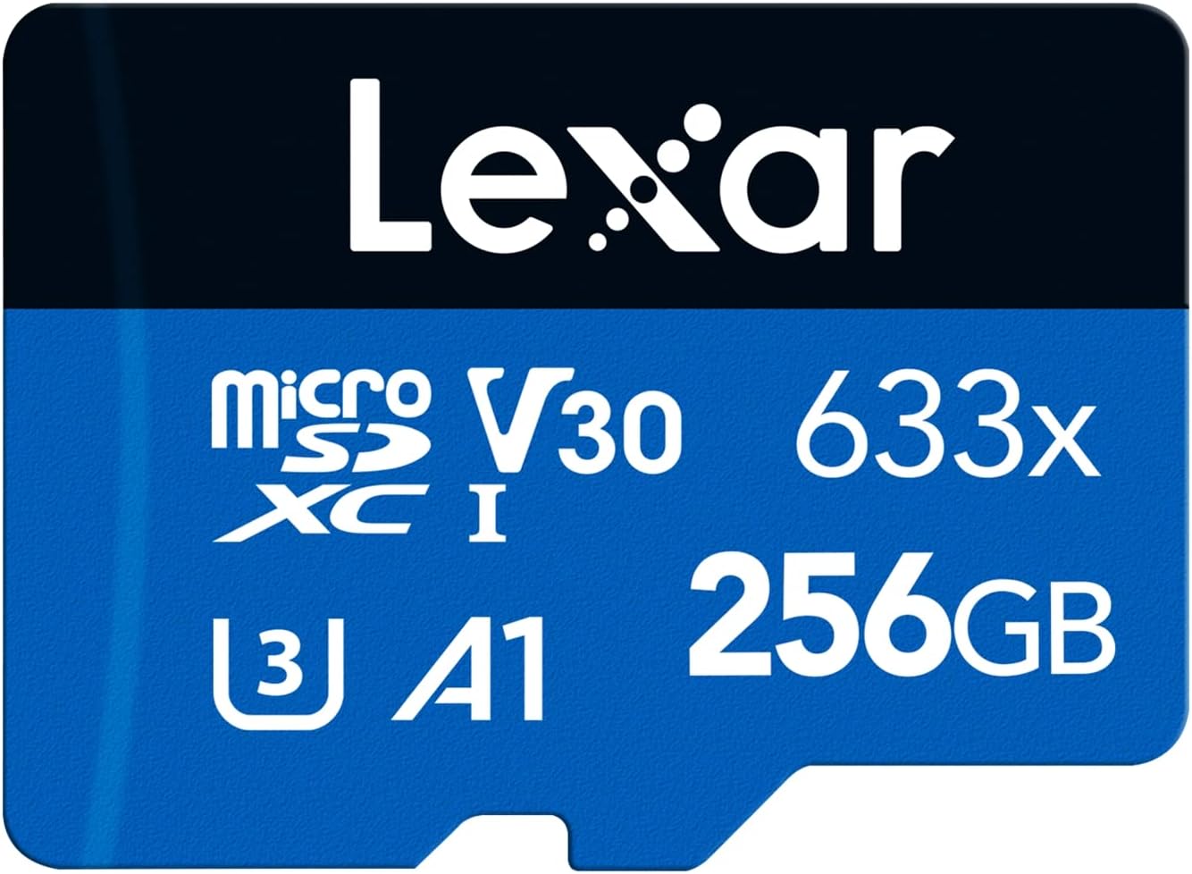 Detalle de Lexar 256GB Micro SD Karte (microSDXC UHS-I) mit Adapter – A1, C10, U3, V30, bis zu 100 MB/s