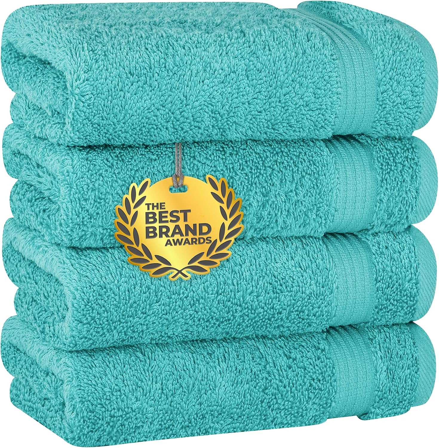 Detalle 2 de Cotton Paradise Turkish Hand Towel Set — 4 Pack, 16 x 28, 100% Ring-Spun Cotton, 600 GSM, Turquoise