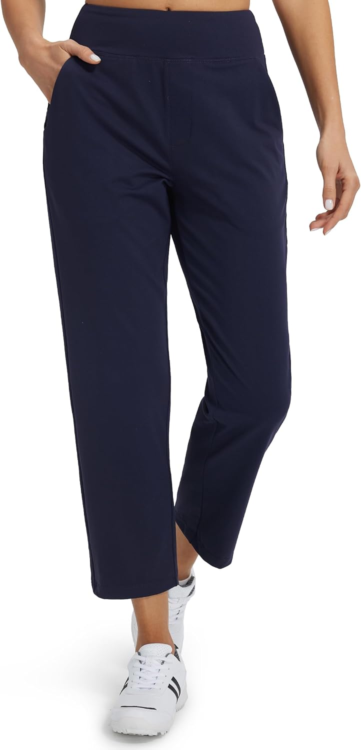Detalle de Libin Damen Golfhosen 7/8 Lang – Leichte, atmungsaktive Freizeit- und Golfhose mit UV-Schutz