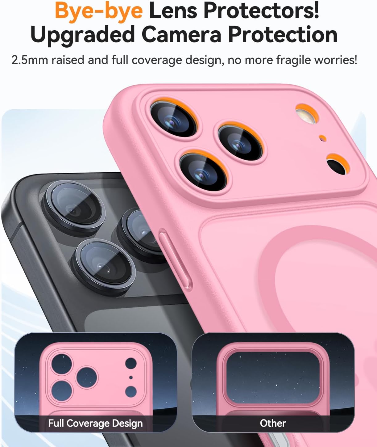 Thumbnail 3 de Cover magnetica CANSHN per iPhone 17 Pro (6,3") compatibile MagSafe, protezione camera completa, rosa