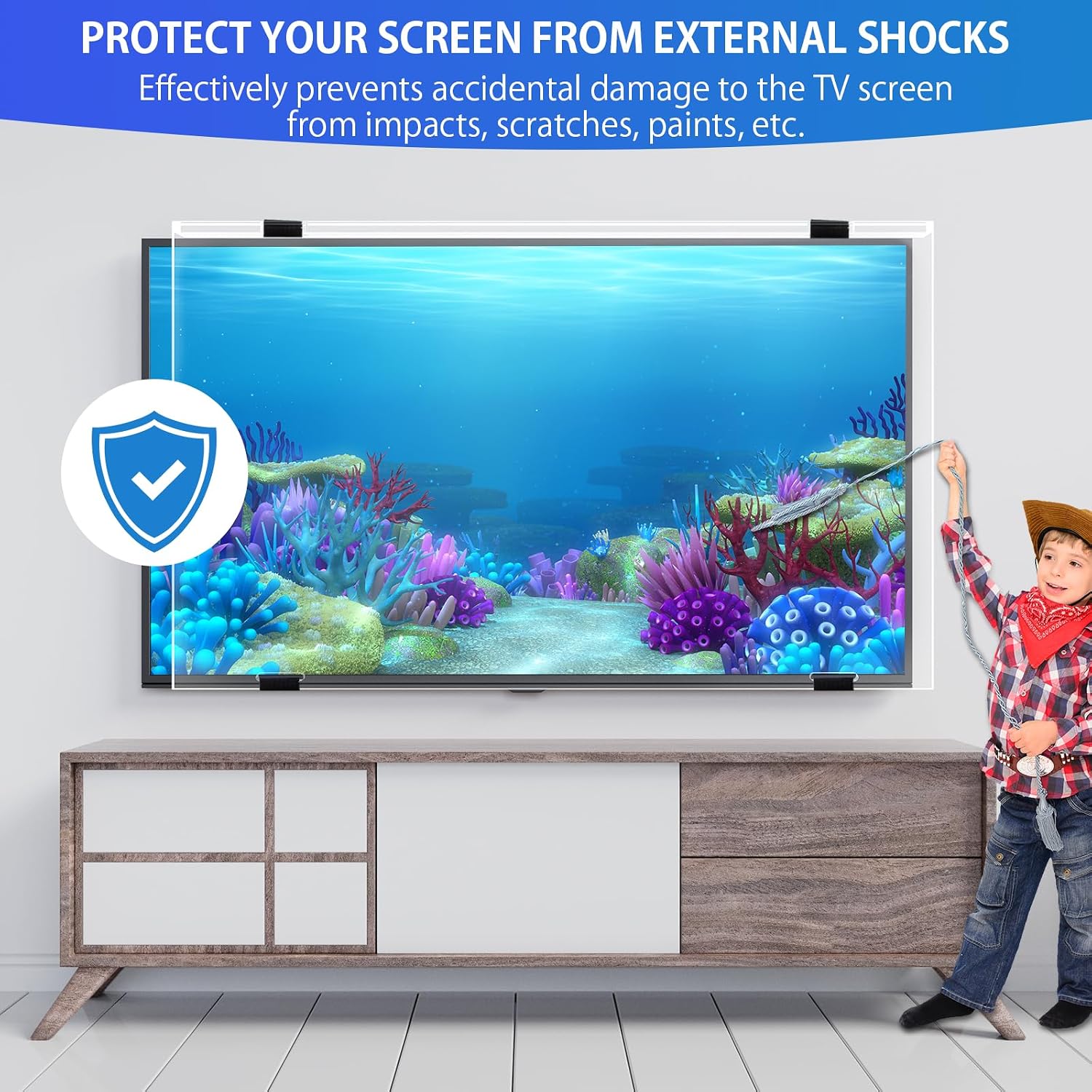 Detalle de Ninonly 55 Inch TV Screen Protector (HD Clear) – Ultra‑Thin Acrylic Shield for TVs and Monitors