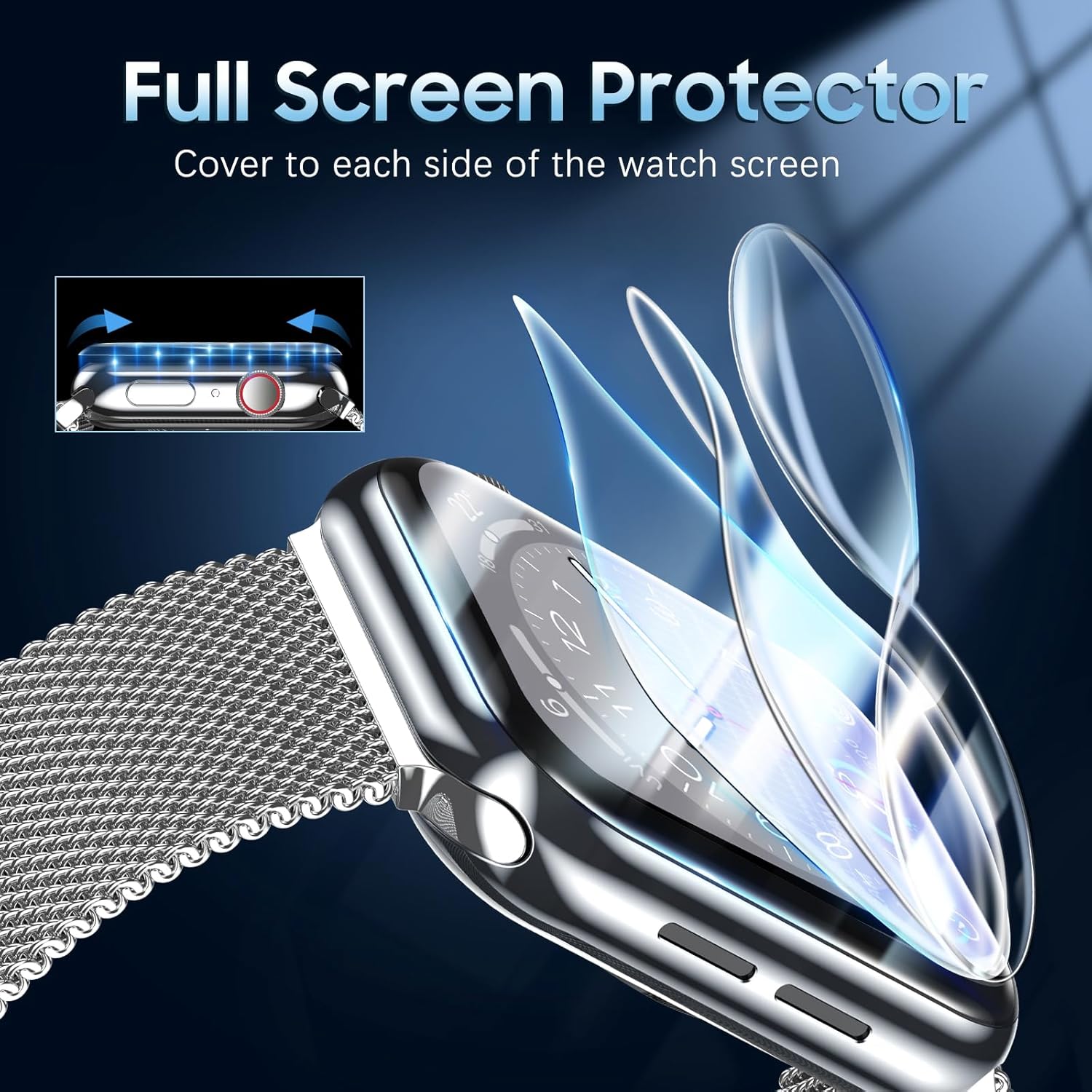 Detalle de UniqueMe 6 Pack 40mm Apple Watch Screen Protectors – TPU, Ultra-Thin, Self-Healing & Case-Friendly
