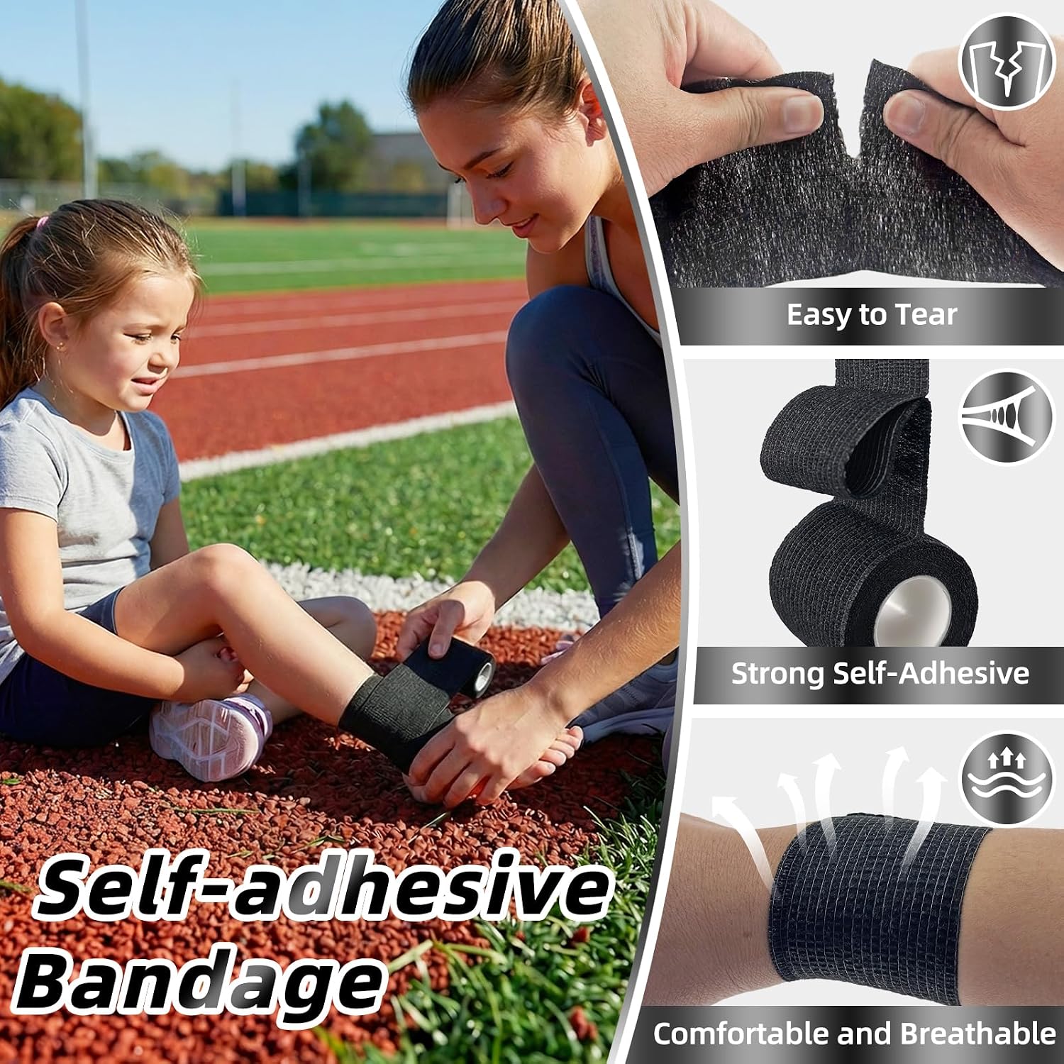 Detalle de Rokehr Selbstklebender Verband, 10 Rollen 7,5 cm × 4,5 m – elastisch, haftend, vielseitig einsetzbar