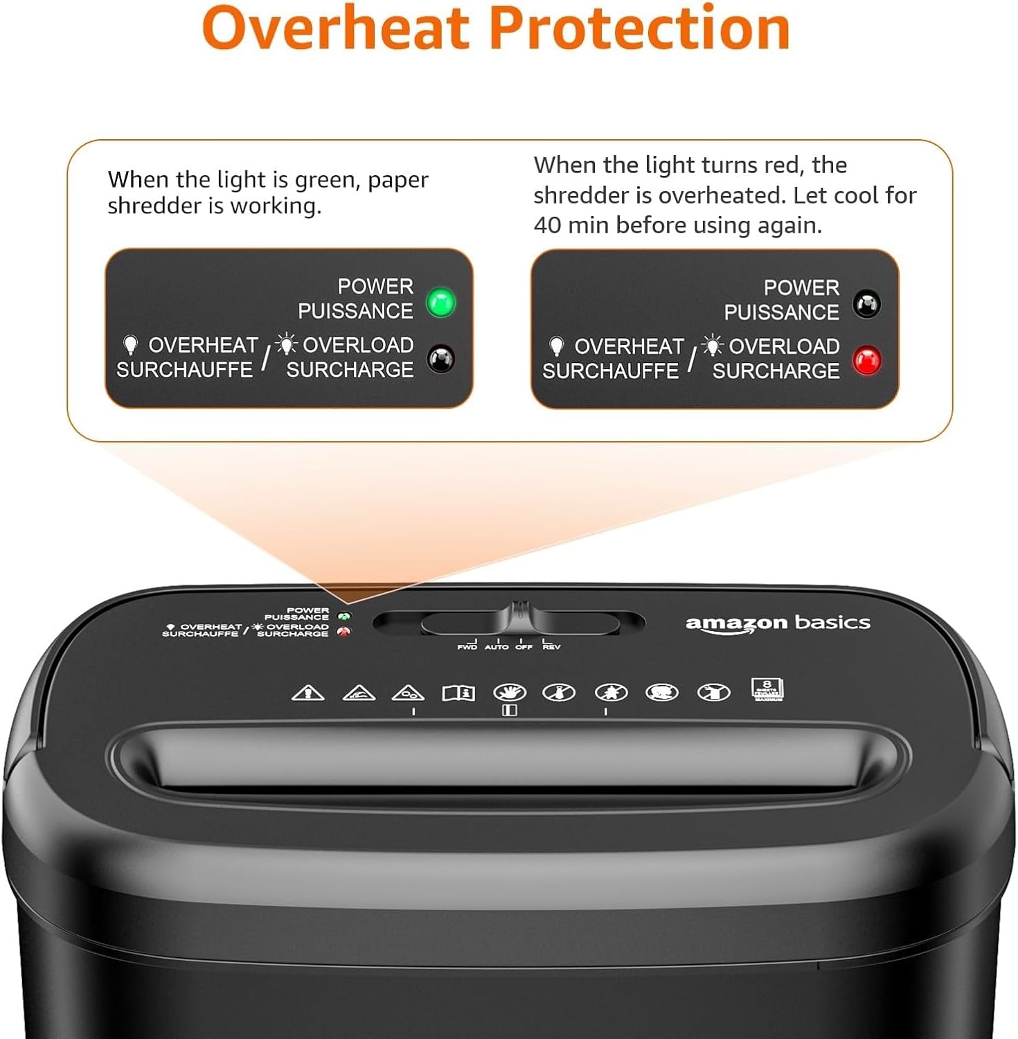 Thumbnail 4 de Amazon Basics Shredder 8-sheet cross-cut 📄