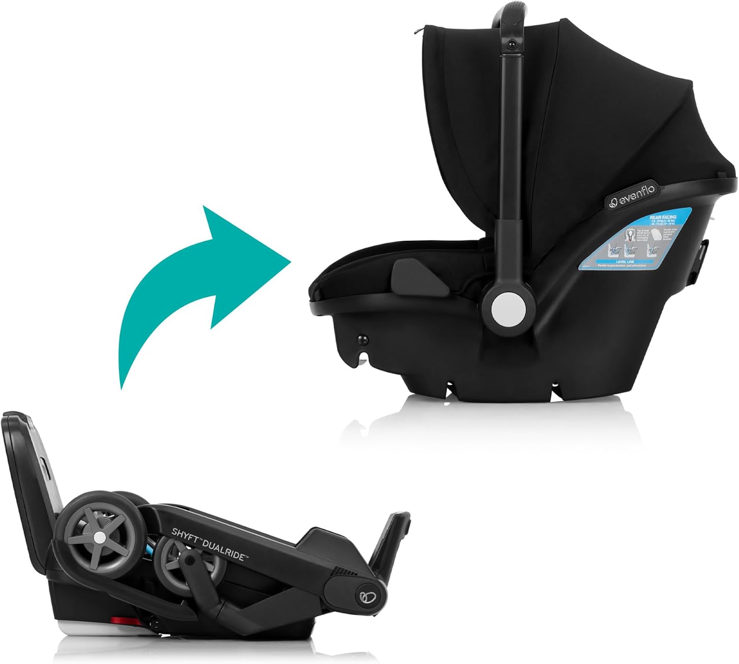 Detalle 1 de Evenflo infant car seat and stroller combo Shyft DualRide