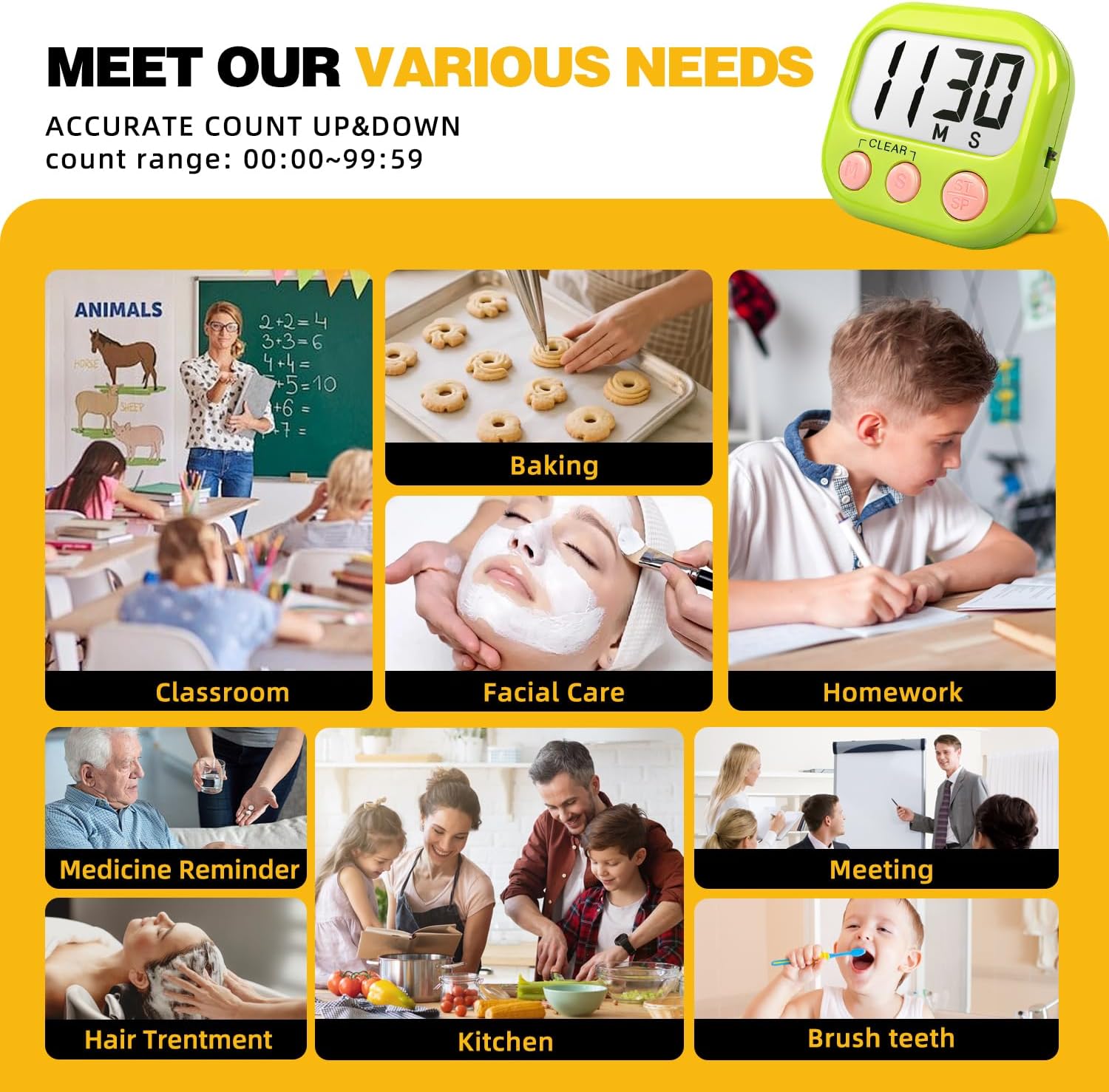 Thumbnail 5 de Classroom Timers for Teachers Large Magnetic 2-pack ⏱