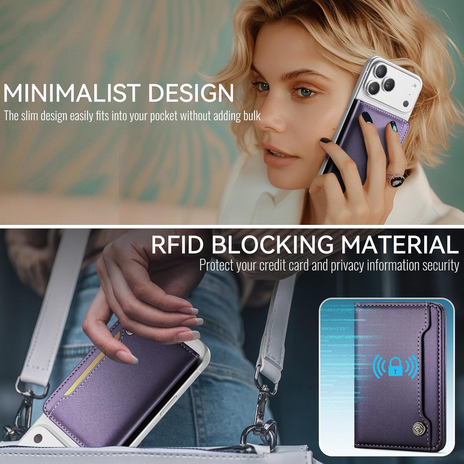 Detalle de Vinich MagSafe Card Wallet, RFID Blocking
