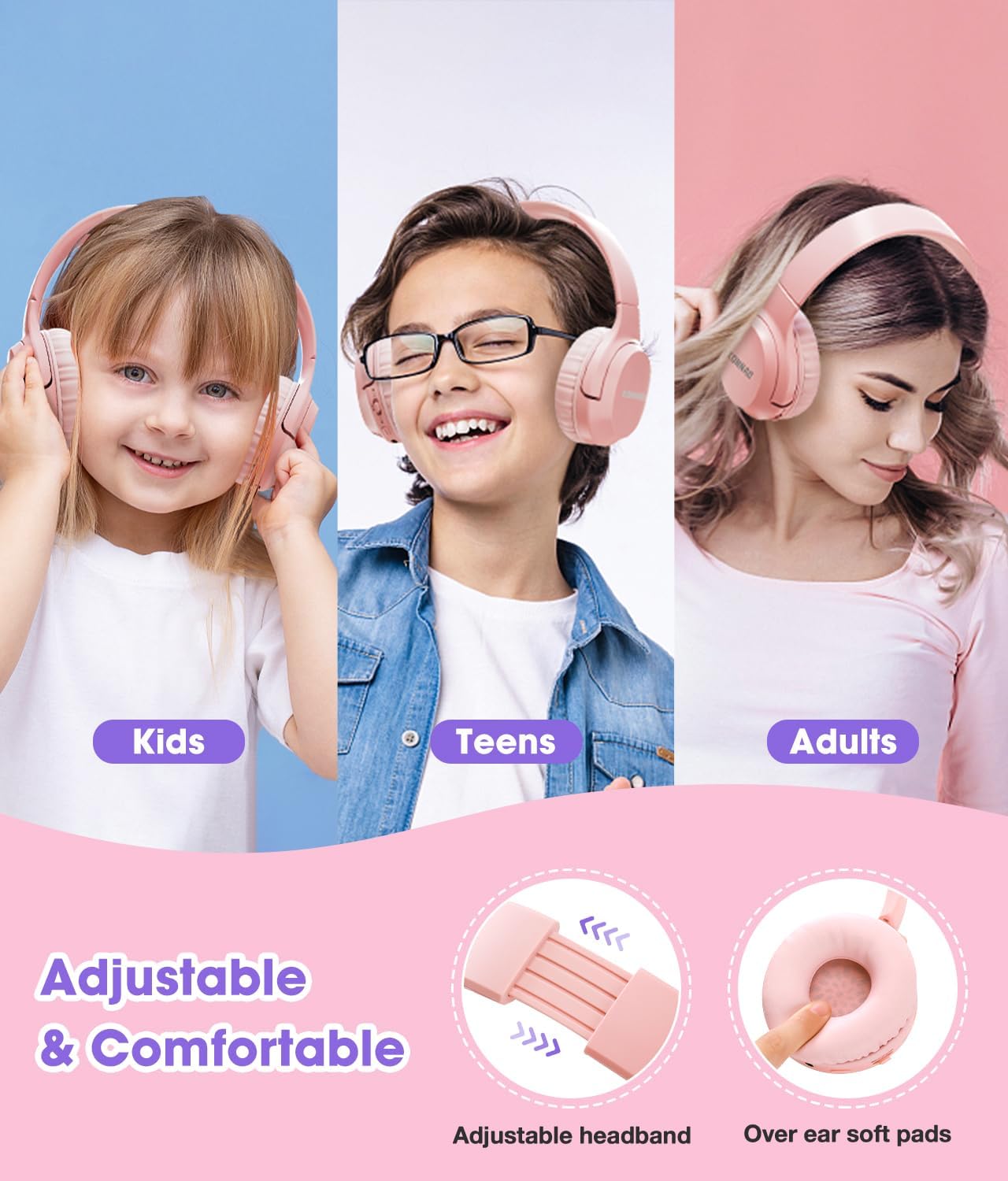 Thumbnail 5 de KONNAO Kids Headphones 60H wireless over-ear