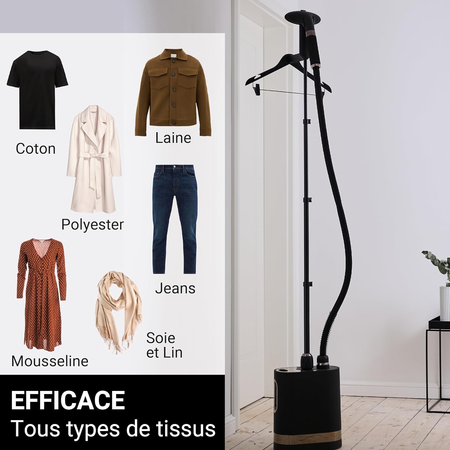 Thumbnail 4 de STEAMONE Stilys – Défroisseur vapeur vertical 2000 W, autonomie 60 min, prêt en 60 s