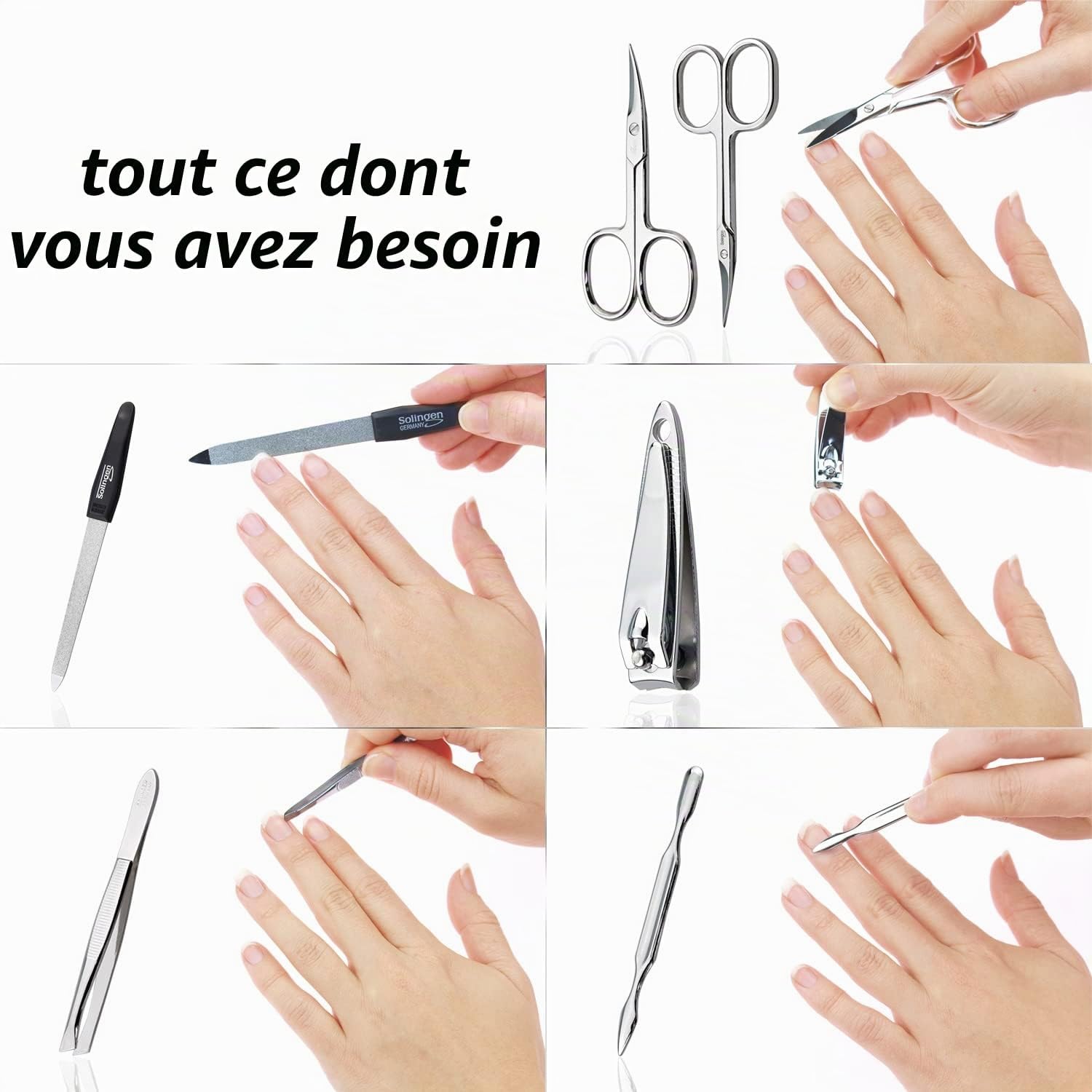 Detalle 2 de marQus kit manucure pédicure 7 pièces – set professionnel en Solingen