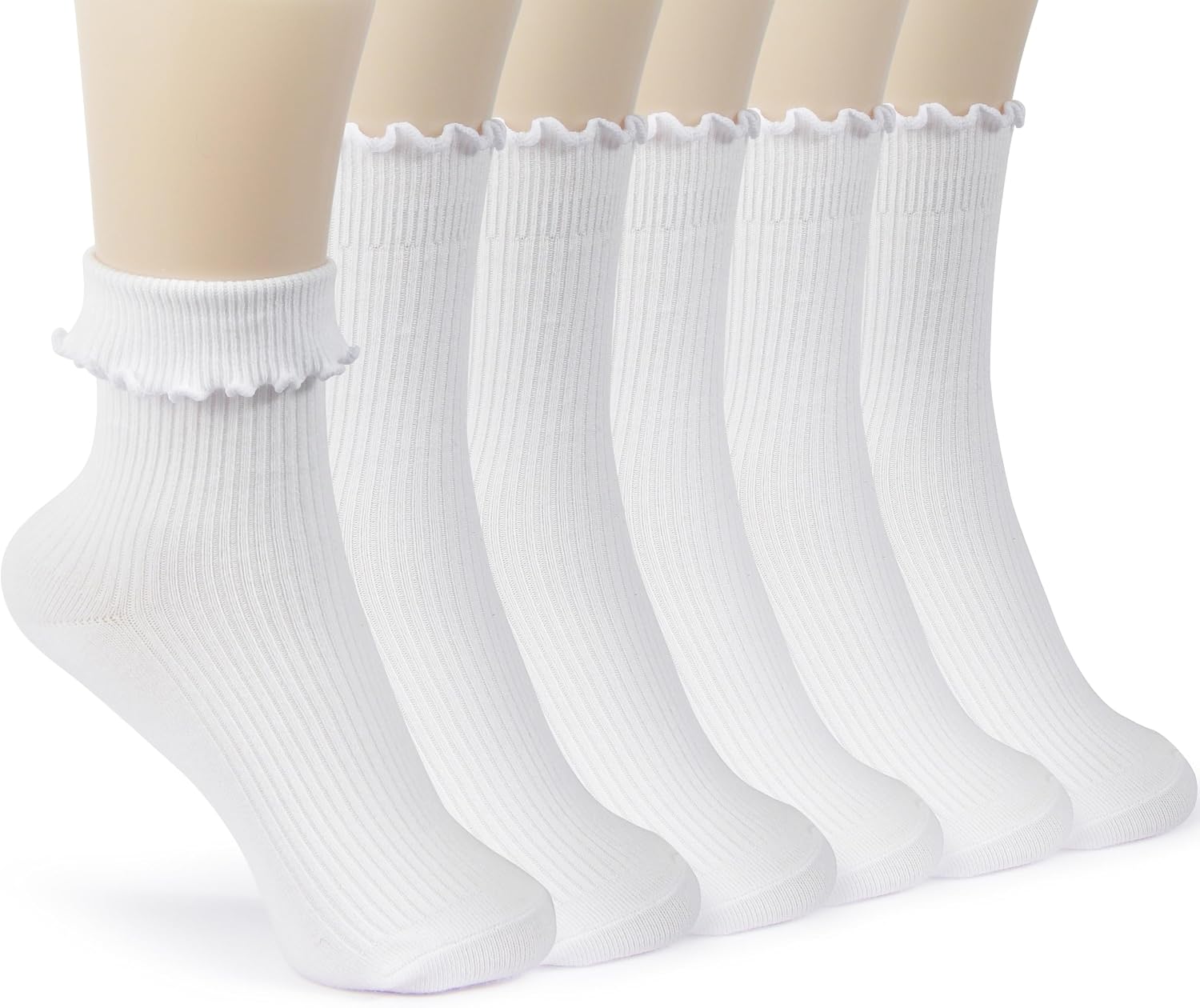 Detalle de BomKinta Ruffle Ankle Socks for Women, Lightweight with a Frilled Cuff