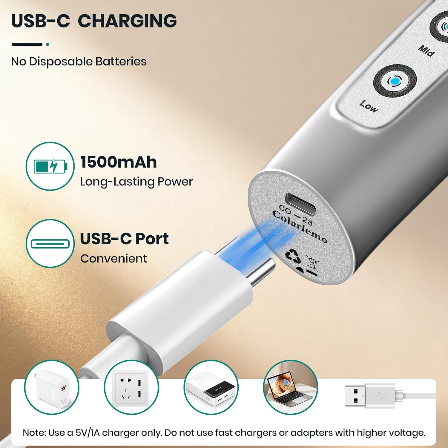 Thumbnail 3 de Colarlemo Handheld Milk Frother, Stainless Steel