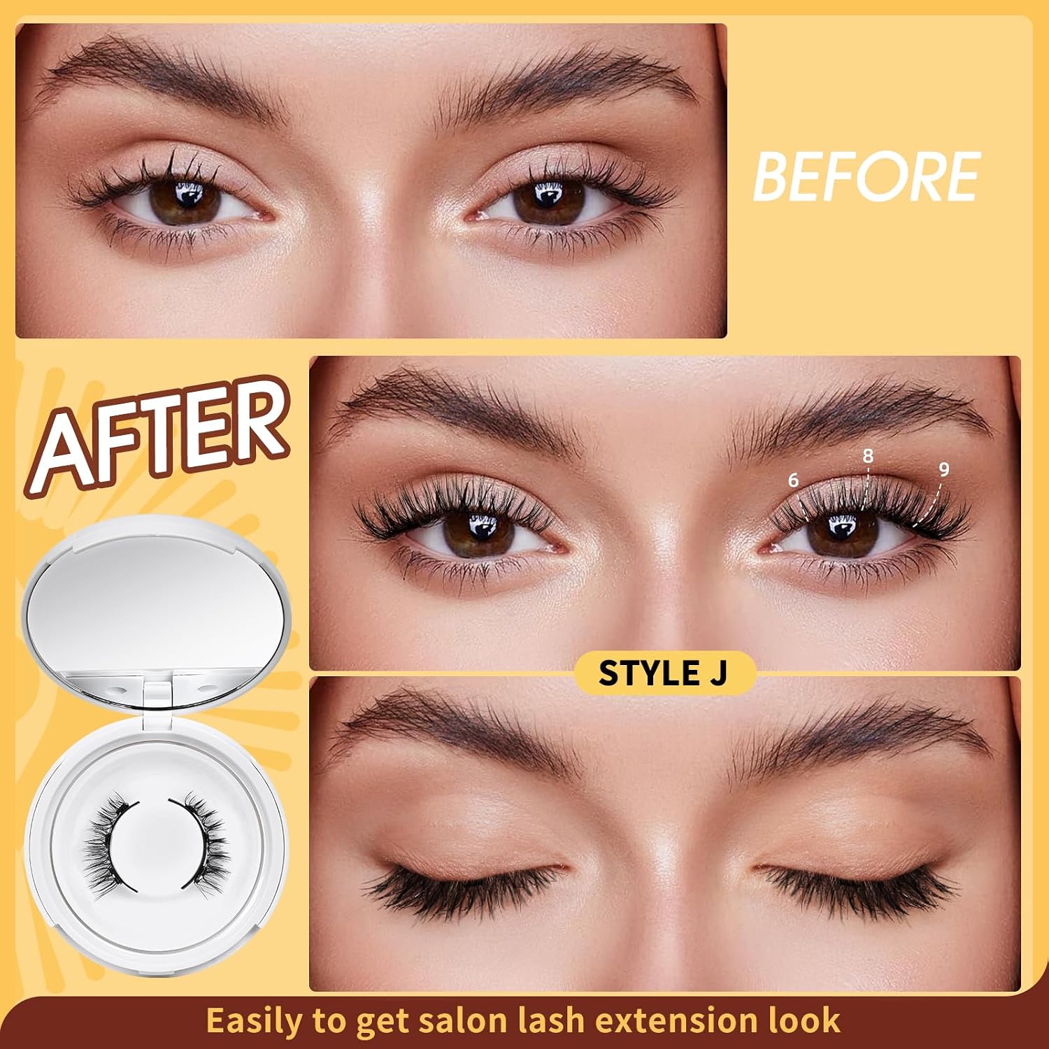 Thumbnail 2 de QUEWEL Wiederverwendbares magnetisches Wimpern-Set mit Applikator – 2 Paar, natürlicher Look