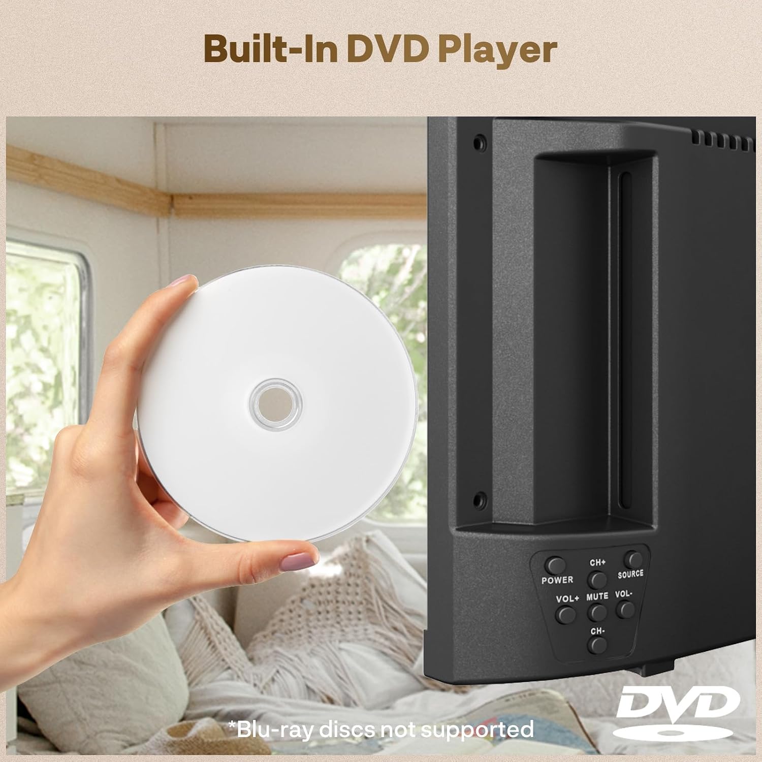 Thumbnail 6 de SYLVOX 32-Inch 12V QLED RV TV with Built-in DVD Player