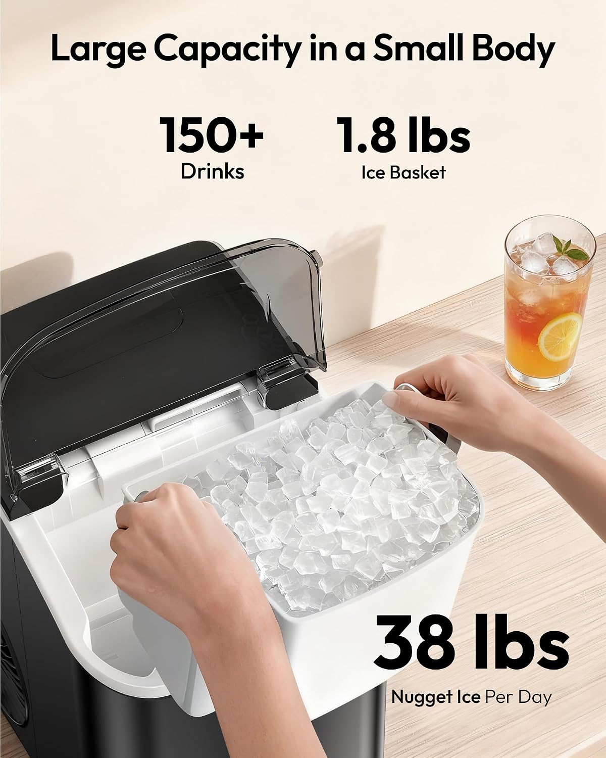 Thumbnail 2 de EUHOMY Nugget Ice Maker, 1.8 lb Basket