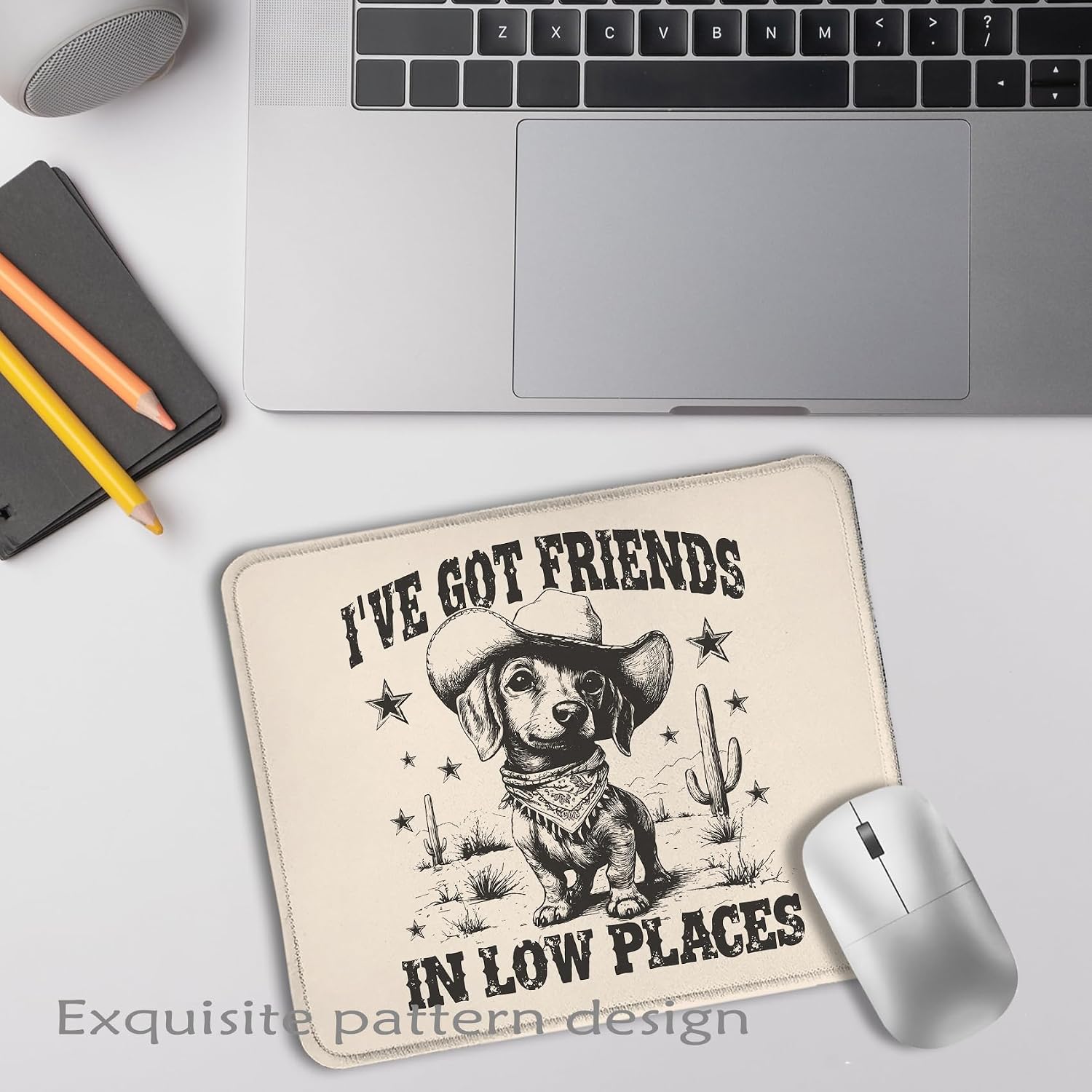 Detalle de Qykwz 025 Dachshund Mouse Pad, 9.5 x 7.9 Inches, Non-Slip Base