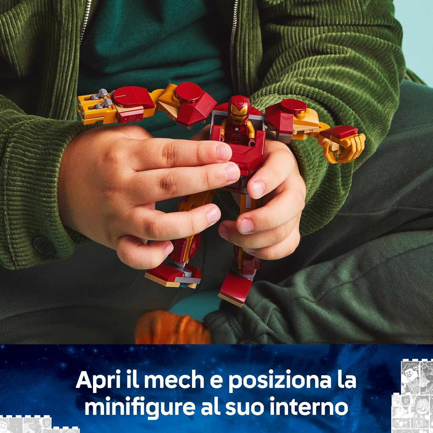 Thumbnail 2 de LEGO Marvel Mech di Iron Man contro Ultron (76307) con 2 minifigure, action figure snodabile costruibile