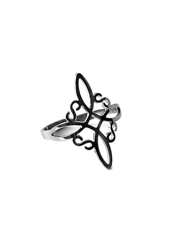 Detalle de Simboliks Nudo de Bruja: anillo ajustable con protección Wicca y significado celta