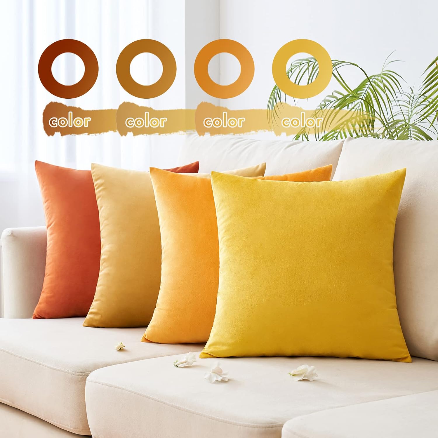 Detalle 2 de MIULEE velvet cushion covers 45cm set of 4