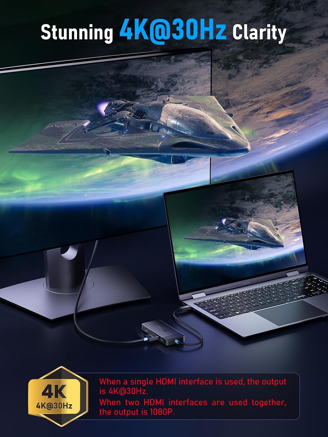 Detalle 2 de Lemorele Docking Station Dual Monitor 100W