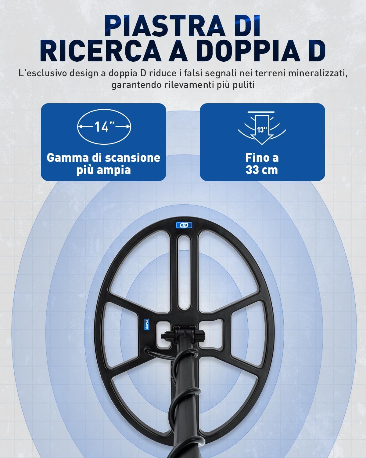 Detalle de Hazlewolke Metal Detector professionale 14" con pinpointer 📡